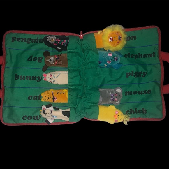 Vintage Finger Puppet with Blue and Red bag Kids Learning Toy - Picture 2 of 2